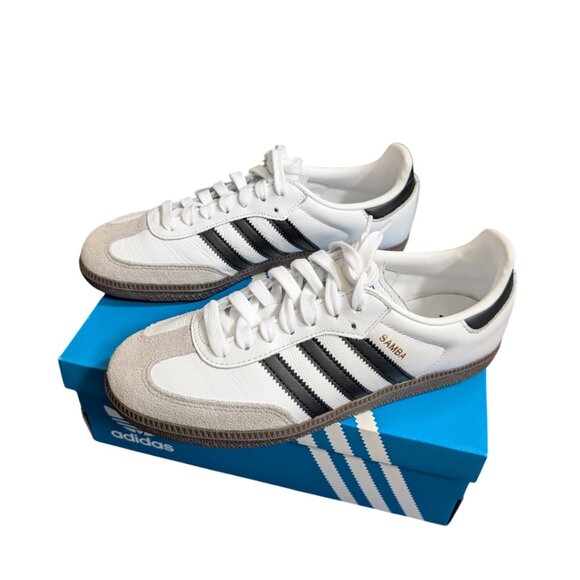 ADIDAS Samba OG Shoes NWT Cloud White/Black Men's 6.5/Women's 7.5 - Picture 2 of 7